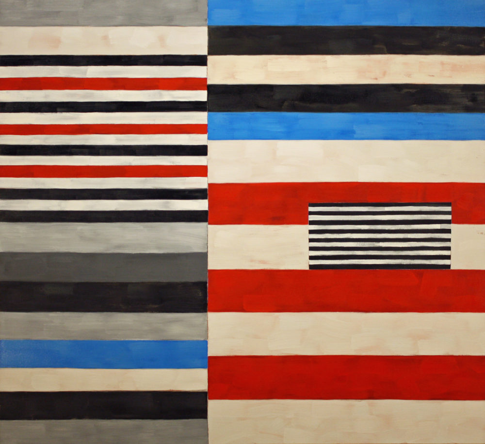 Stripe array, oil on canvas, 44" x 40"
