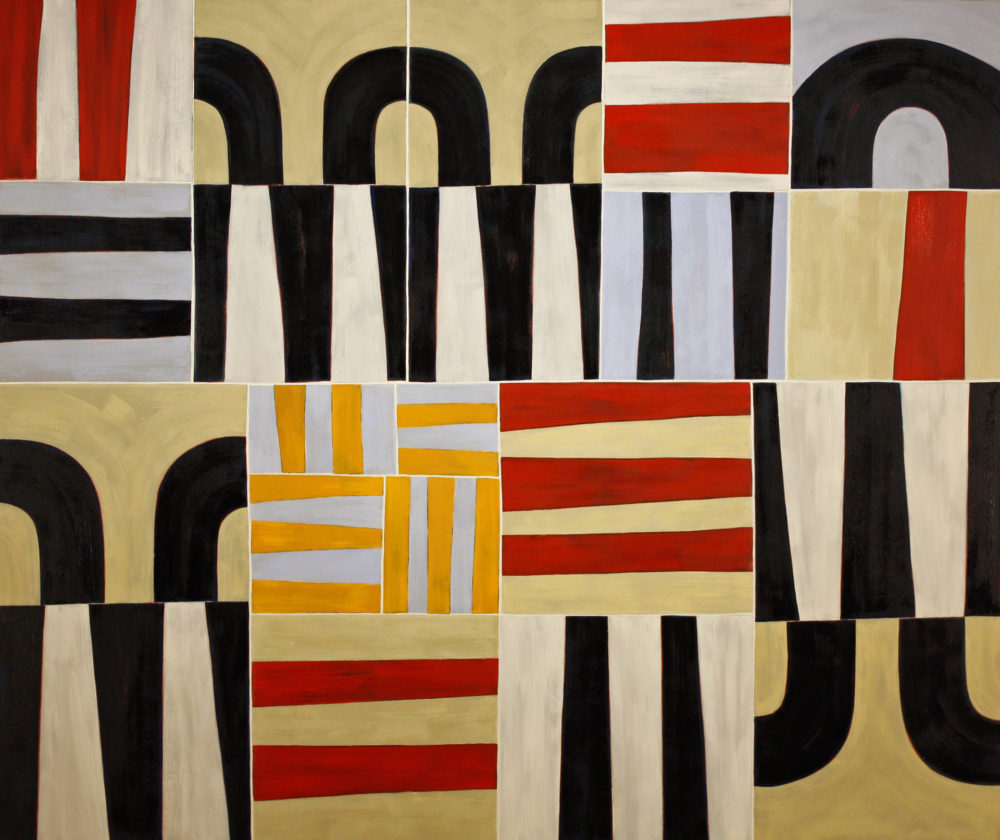 Roman stripes 4, (private collection),oil on canvas, 43" x 50"