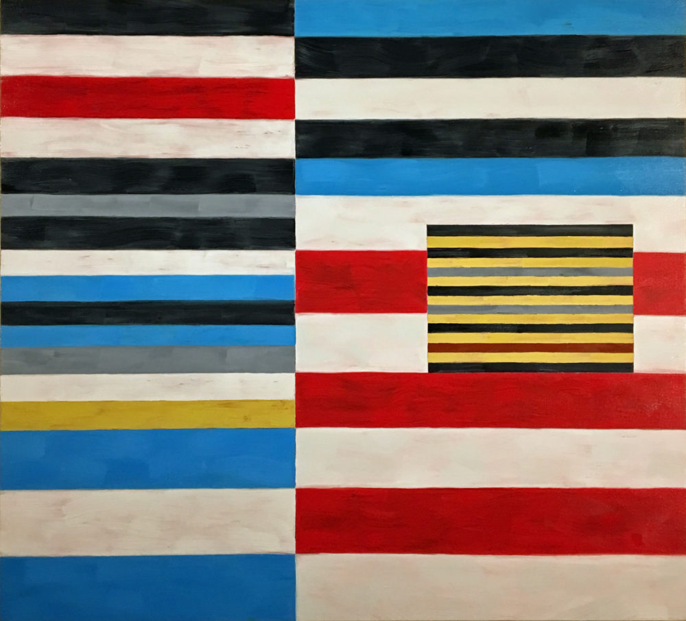 Stripe array 2, oil on canvas, 44" x 40"