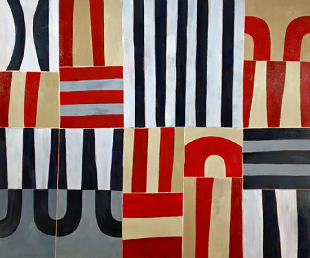Roman stripes 3, oil on canvas, 53" x 63" (private collection)