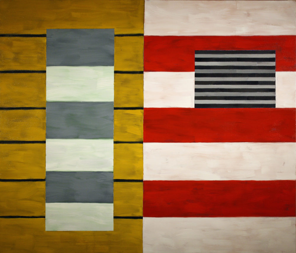 Stripe array 4, Oil on canvas, 43" x 50"