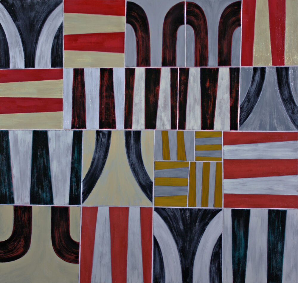 "Roman stripes X", oil on canvas, 38" x 40"