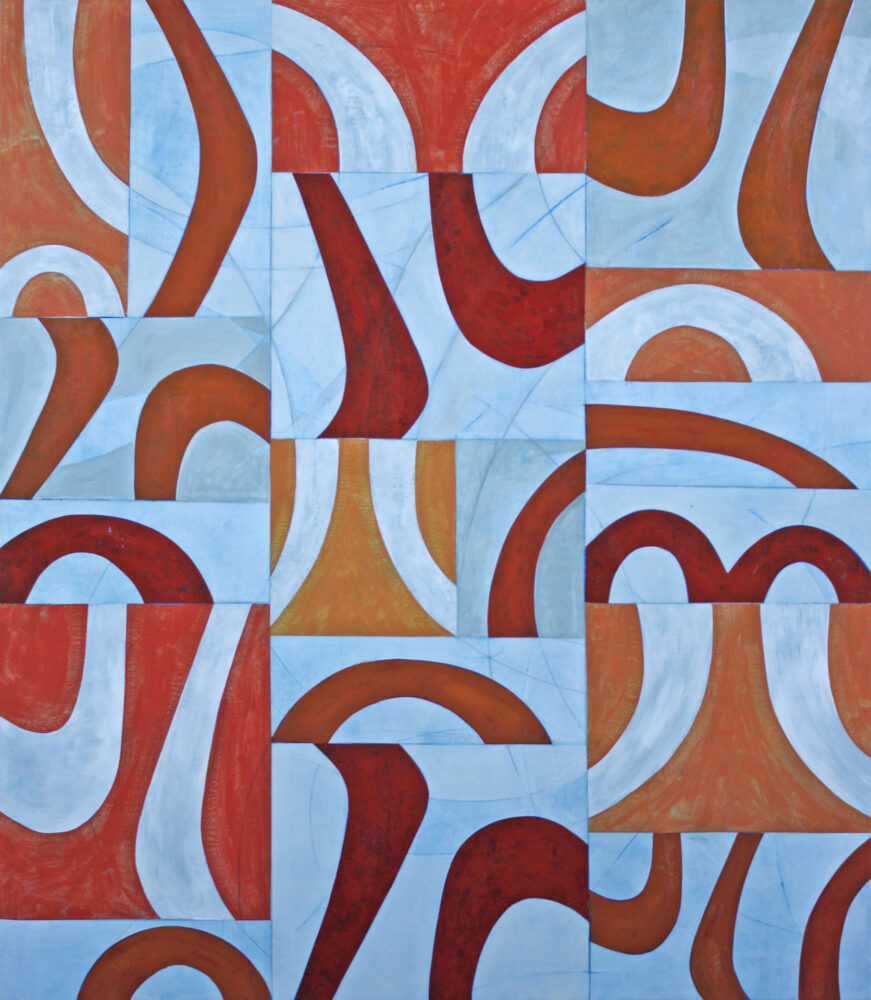 "Red Arcs", Acrylic on canvas, 40" x 35"