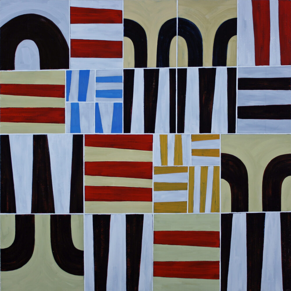 "Roman stripes XII", oil on canvas, 35'' x 35''