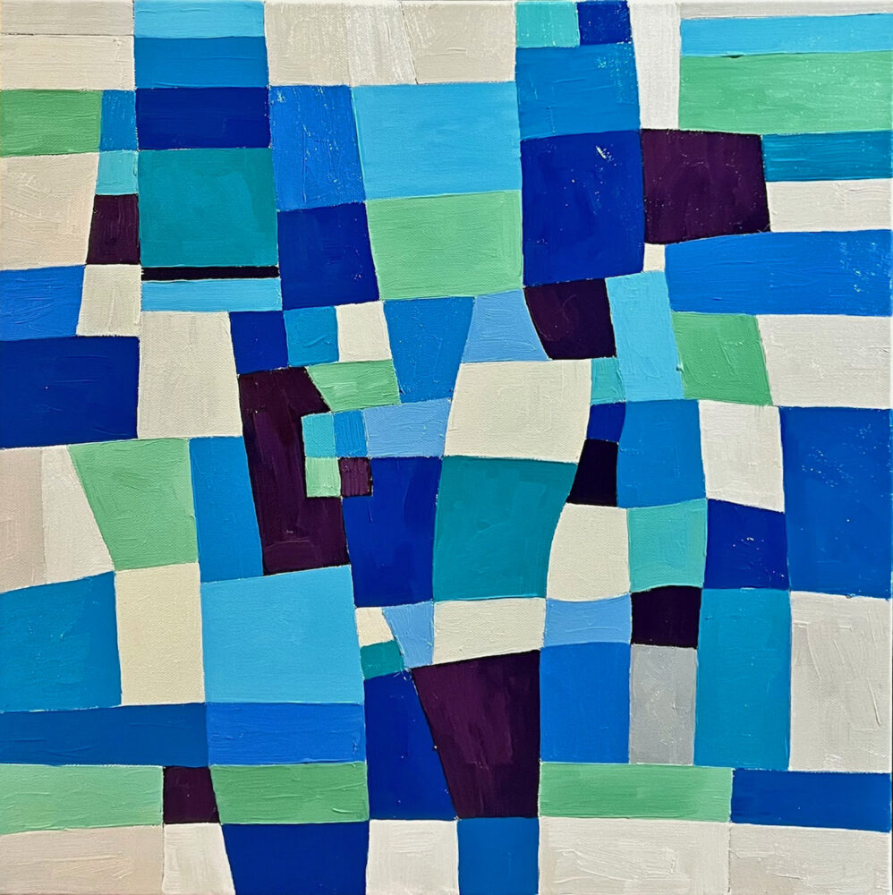 "Blue engagement", oil on canvas, 24'" x 24"